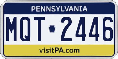 PA license plate MQT2446