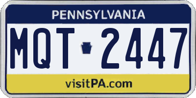 PA license plate MQT2447