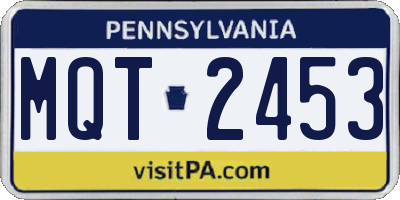 PA license plate MQT2453
