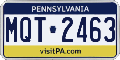 PA license plate MQT2463