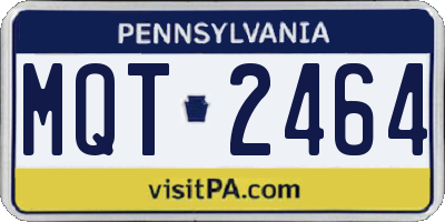 PA license plate MQT2464