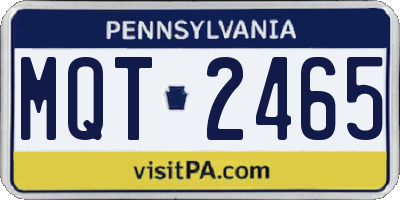 PA license plate MQT2465