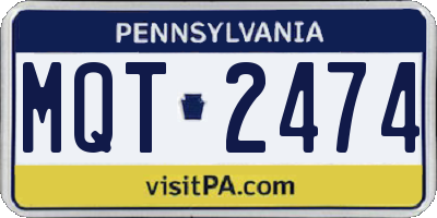 PA license plate MQT2474