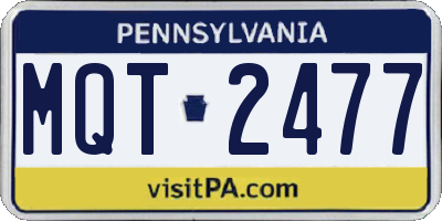 PA license plate MQT2477