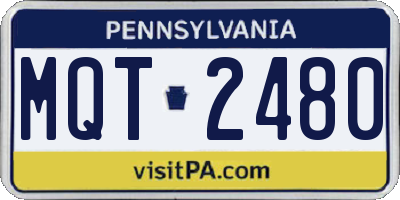 PA license plate MQT2480