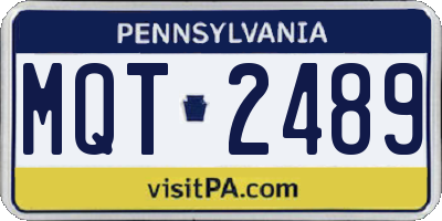 PA license plate MQT2489