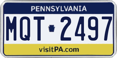 PA license plate MQT2497