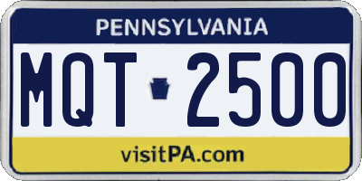 PA license plate MQT2500