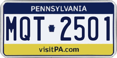 PA license plate MQT2501
