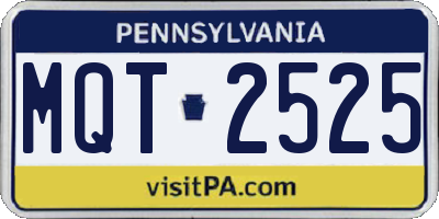 PA license plate MQT2525