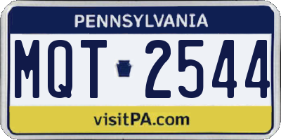 PA license plate MQT2544