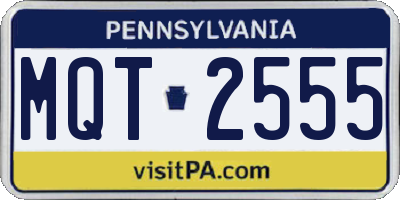 PA license plate MQT2555
