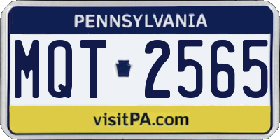 PA license plate MQT2565