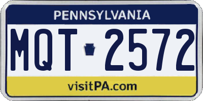 PA license plate MQT2572