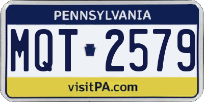 PA license plate MQT2579