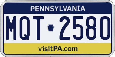PA license plate MQT2580