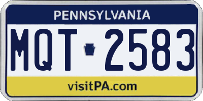 PA license plate MQT2583