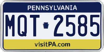 PA license plate MQT2585