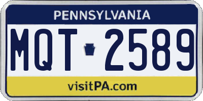 PA license plate MQT2589