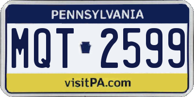 PA license plate MQT2599
