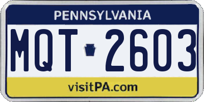 PA license plate MQT2603