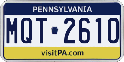 PA license plate MQT2610