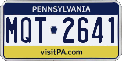 PA license plate MQT2641