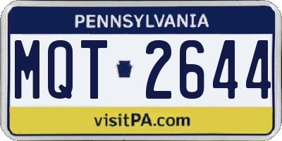 PA license plate MQT2644