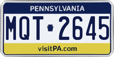 PA license plate MQT2645