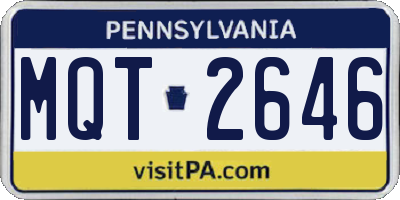 PA license plate MQT2646