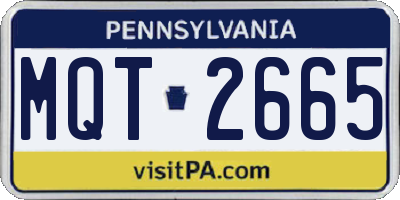 PA license plate MQT2665
