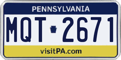 PA license plate MQT2671
