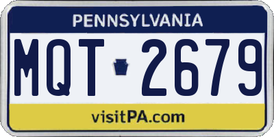 PA license plate MQT2679