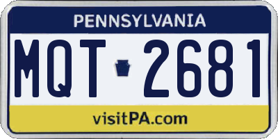 PA license plate MQT2681