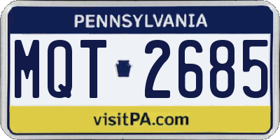 PA license plate MQT2685