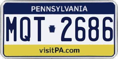 PA license plate MQT2686