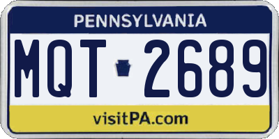 PA license plate MQT2689