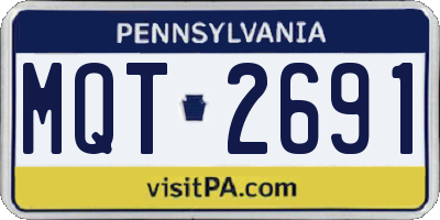 PA license plate MQT2691