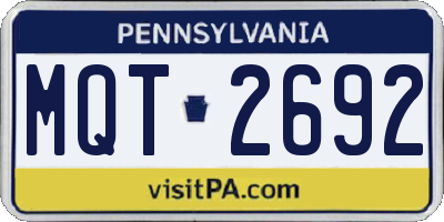 PA license plate MQT2692