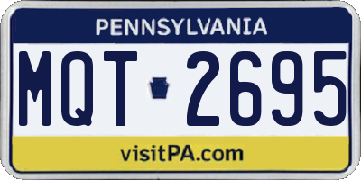 PA license plate MQT2695