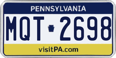 PA license plate MQT2698