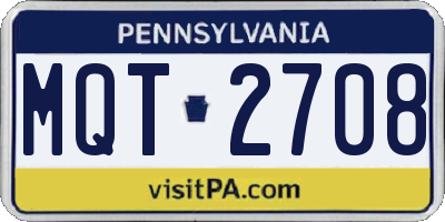 PA license plate MQT2708