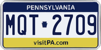 PA license plate MQT2709