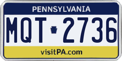 PA license plate MQT2736