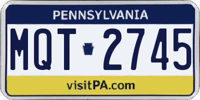 PA license plate MQT2745