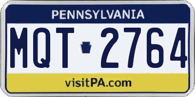 PA license plate MQT2764