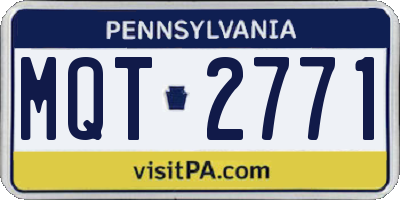 PA license plate MQT2771