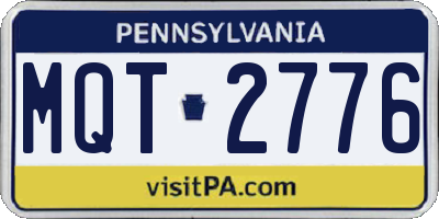PA license plate MQT2776