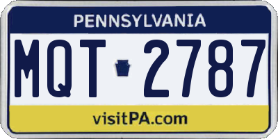 PA license plate MQT2787