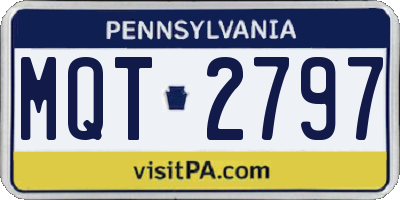 PA license plate MQT2797